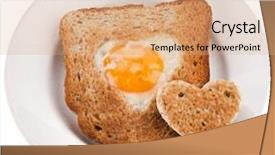  Presentation with shape heart - Audience pleasing theme consisting of bread toast cut in shape backdrop and a coral colored foreground