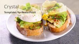  Presentation with avocado - Presentation theme featuring bread-toast-with-avocado background and a blonde colored foreground