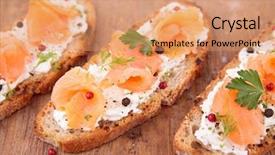  Presentation with salmon - Amazing slide set having bread-toast-with-salmon backdrop and a coral colored foreground