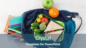  Presentation with lunch box - Cool new theme with bread water - lunch box with vegetables backdrop and a ocean colored foreground