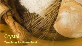 Presentation with rural women in india india - Presentation theme enhanced with bread wheat ears white flour background and a tawny brown colored foreground