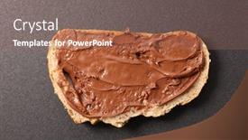  Presentation with spread - Audience pleasing PPT theme consisting of bread-with-chocolate-spread-top backdrop and a violet colored foreground