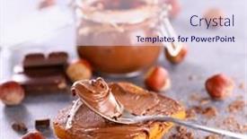  Presentation with spread - Theme consisting of bread-with-chocolate-spread background and a sky blue colored foreground