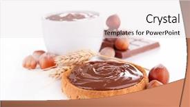  Presentation with spread - Slides enhanced with bread with chocolate spread background and a sky blue colored foreground