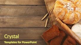  Presentation with ears - Slide set with bread with ears and flour background and a  colored foreground