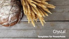  Presentation with ears - Theme featuring bread-with-ears-on-wooden background and a gray colored foreground
