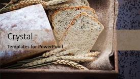  Presentation with nigella sativa seed - Presentation theme featuring bread with nigella sativa seed background and a coral colored foreground