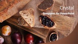  Presentation with jam - Theme featuring bread-with-plum-jam background and a coral colored foreground