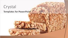  Presentation with sunflower - Slides featuring bread with sunflower seeds isolated on white background and a white colored foreground