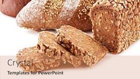  Presentation with sunflower - Beautiful PPT theme featuring bread-with-sunflower-seeds-isolated backdrop and a coral colored foreground