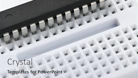  Presentation with digital circuits - Slide deck enhanced with breadboard-and-microchip-closeup-electronic background and a lemonade colored foreground