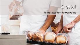  Presentation with bread - PPT layouts consisting of food breaded - midsection of baker's with packed background and a light gray colored foreground