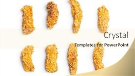  Presentation with food chicken - Presentation design consisting of breaded-fried-chicken-strips-isolated background and a lemonade colored foreground