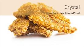  Presentation with fried chicken - Slide set with breaded-fried-chicken-strips-isolated background and a yellow colored foreground