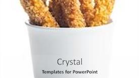  Presentation with fast food - Presentation design featuring breaded-fried-chicken-strips background and a white colored foreground