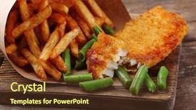  Presentation with asparagus - Amazing theme having breaded fried fish fillet backdrop and a tawny brown colored foreground