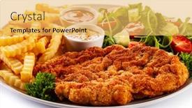  Presentation with vegetables - PPT layouts with breaded-fried-pork-chop-french background and a yellow colored foreground
