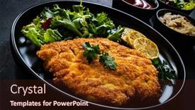  Presentation with vegetables - Cool new slides with breaded-fried-pork-chop backdrop and a wine colored foreground