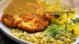  Presentation with bone - Slide set enhanced with breaded-fried-pork-chop background and a gold colored foreground