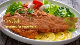  Presentation with cabbage - PPT theme enhanced with breaded-fried-pork-chop background and a  colored foreground