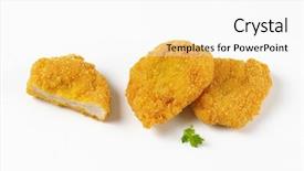  Presentation with turkey style travel - Slides with breaded turkey breasts on white background and a white colored foreground
