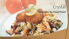  Presentation with burger - Presentation theme consisting of breaded-vegetable-steak-or-burger background and a lemonade colored foreground