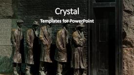  Presentation with memorial - Presentation theme with breadline sculpture - roosevelt memorial in washington dc background and a black colored foreground