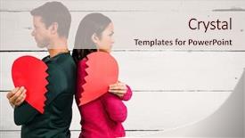  Presentation with broken heart - Slide deck featuring break - angry couple holding broken heart background and a lemonade colored foreground