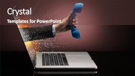  Presentation with vintage - Slide deck having break - hand with vintage phone coming background and a tawny brown colored foreground