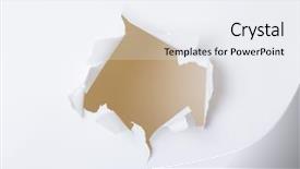  Presentation with paper - Beautiful slide deck featuring break - holes on white paper set backdrop and a sky blue colored foreground