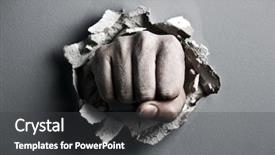  Presentation with broken wall - Audience pleasing theme consisting of break - wall is broken backdrop and a dark gray colored foreground