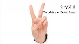  Presentation with paper making - PPT theme featuring break - woman hand making sign background and a white colored foreground