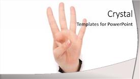  Presentation with paper making - Presentation theme enhanced with break - woman hand making sign background and a sky blue colored foreground