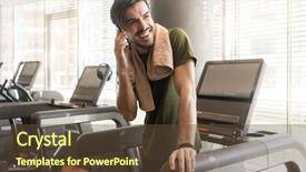  Presentation with running treadmill - Slides consisting of break between running session background and a  colored foreground