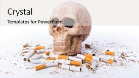  Presentation with cigarettes - Cool new slides with antismoking concept with cigarettes backdrop and a light gray colored foreground