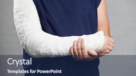  Presentation with plaster - Colorful PPT theme enhanced with man with a plaster backdrop and a navy blue colored foreground