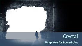  Presentation with gap - Slides having break business - silhouette of businessman standing background and a ocean colored foreground