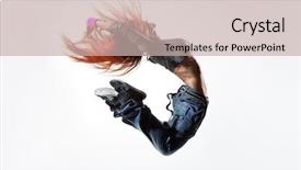  Presentation with break dance - PPT theme having break dance - beautiful breakdancer background and a soft green colored foreground