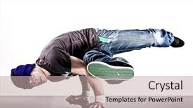  Presentation with break dance - Cool new slides with break dance - young handsome fresh man breakdancing backdrop and a mint green colored foreground
