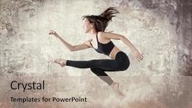  Presentation with ballet - Slide deck featuring break dance - young woman ballet dancing background and a mint green colored foreground