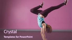  Presentation with break dance - Slides with break dancer doing a handstand background and a violet colored foreground