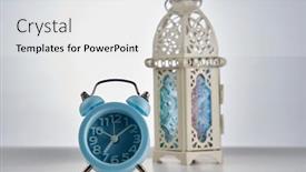  Presentation with islamic design - Slides having break-fasting-alarm-clock background and a white colored foreground