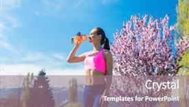  Presentation with running water engineering - Theme enhanced with break from running drinking water background and a coral colored foreground