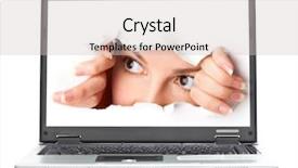  Presentation with eye - Colorful theme enhanced with break ins - eye looking through hole backdrop and a light gray colored foreground