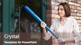  Presentation with closed - Slides having break it with a baseball background and a tawny brown colored foreground