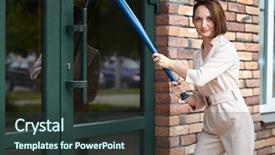  Presentation with closed - Colorful presentation design enhanced with break it with a baseball backdrop and a tawny brown colored foreground