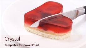  Presentation with hands the shape of a heart - Slides enhanced with break love - heart-shaped cakes with knife background and a  colored foreground