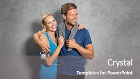  Presentation with sports jerseys - Amazing slide deck having break love - sports couple embracing over grey backdrop and a gray colored foreground