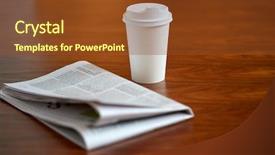  Presentation with news paper - PPT layouts with paper cup and newspaper background and a  colored foreground