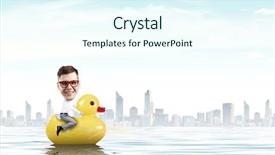  Presentation with work the word in your life - Beautiful presentation design featuring break riding on plastic duck backdrop and a  colored foreground